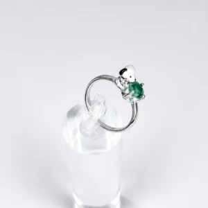 Anillo Esmeralda Solitario Minimalista