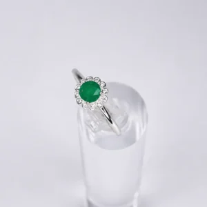 Anillo Esmeralda Solitario Aro Grabado