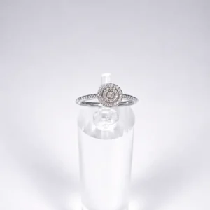 Anillo Compromiso Halo Doble Circonias
