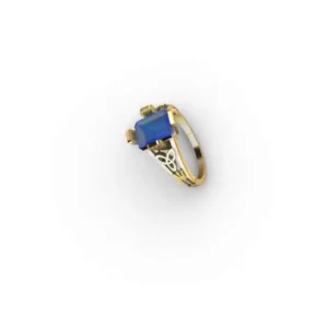 Anillo Zafiro Azul Nudo Celta