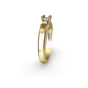 Anillo Esmeralda Solitario Volutas Espirales