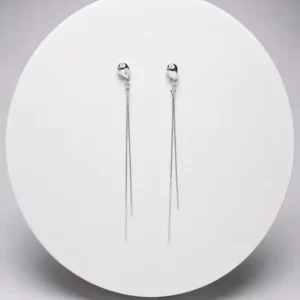 Aretes Hilos de Cadena Ultraligera Plata 925