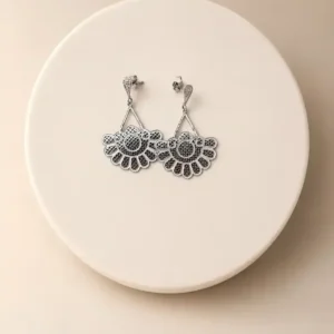 Aretes Abanico Calado Plata 925