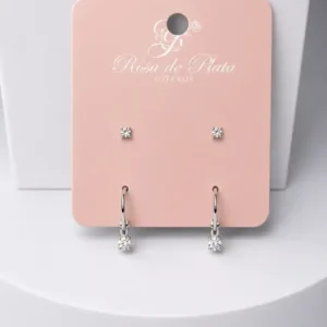 Set Topos y Candongas Circonia Plata 925