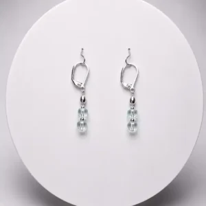 Aretes Cuentas de Cristal Facetadas Plata 925