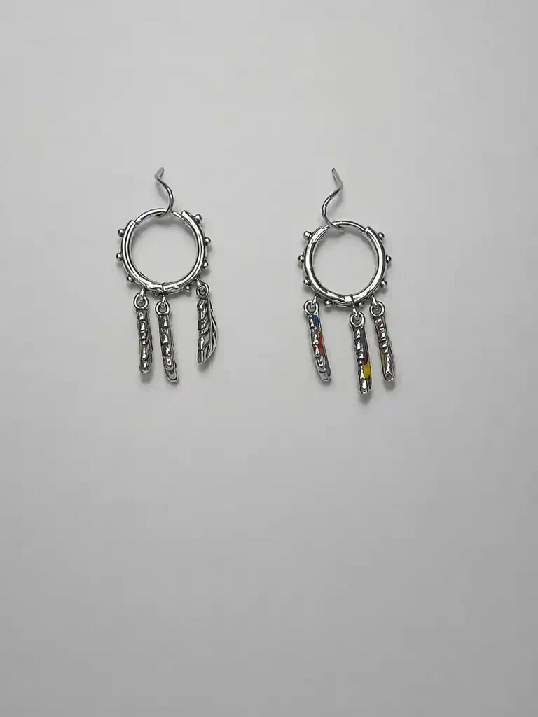Candongas Plumas Vintage Plata 925