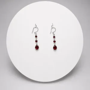 Aretes Cristal Granate Plata 925