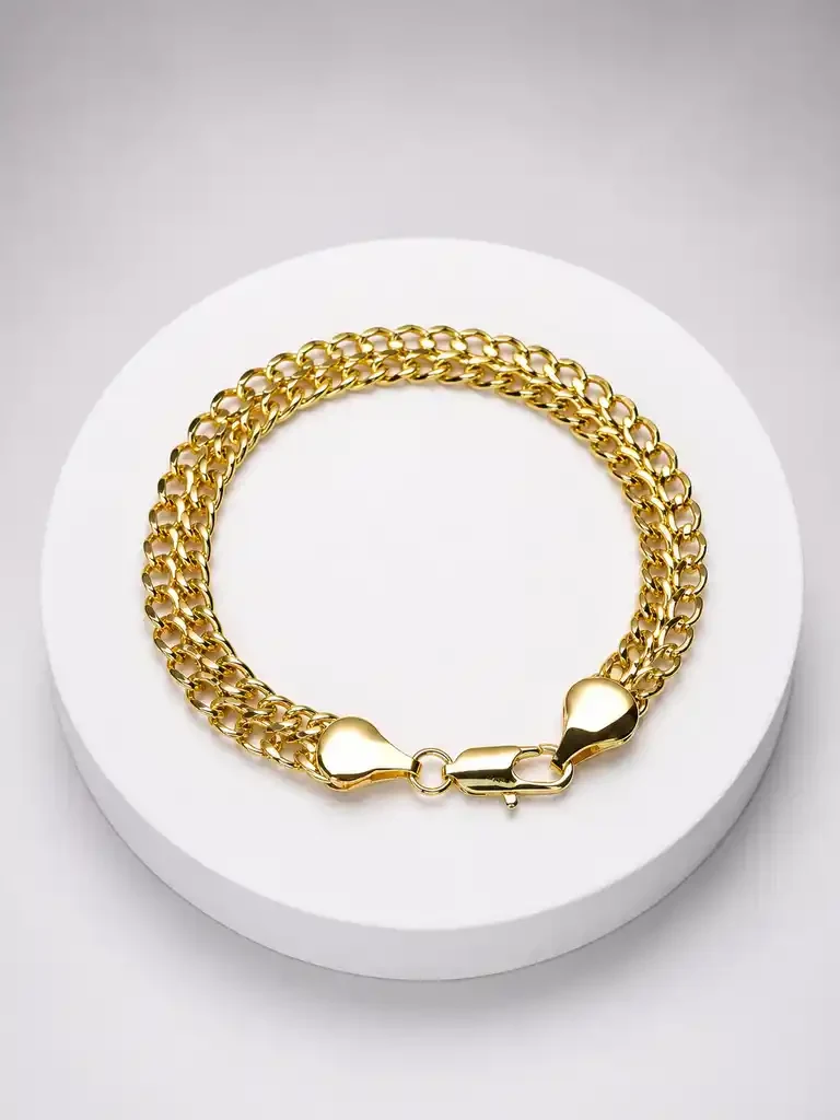 Pulsera Dorada Malla Tupida