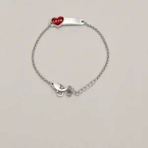 Pulsera Esclava Corazón LOVE Esmaltado