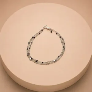 Tobillera/Pulsera Doble Bohemia con Cuentas Oscuras