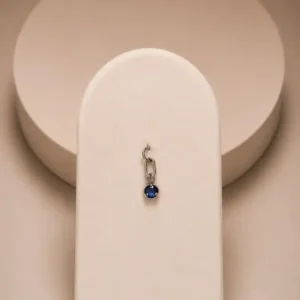 Dije Drop Circonia Zafiro Azul Plata 925