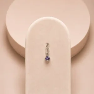 Dije Drop Circonia Amatista Plata 925