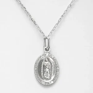 Cadena Plata 925 Medalla Milagrosa Ovalada