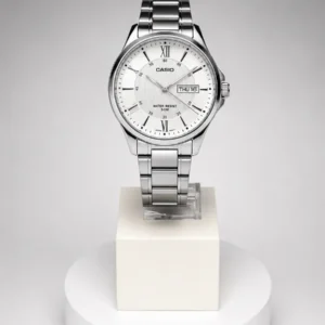Reloj Casio Elegante Esfera Blanca Calendario